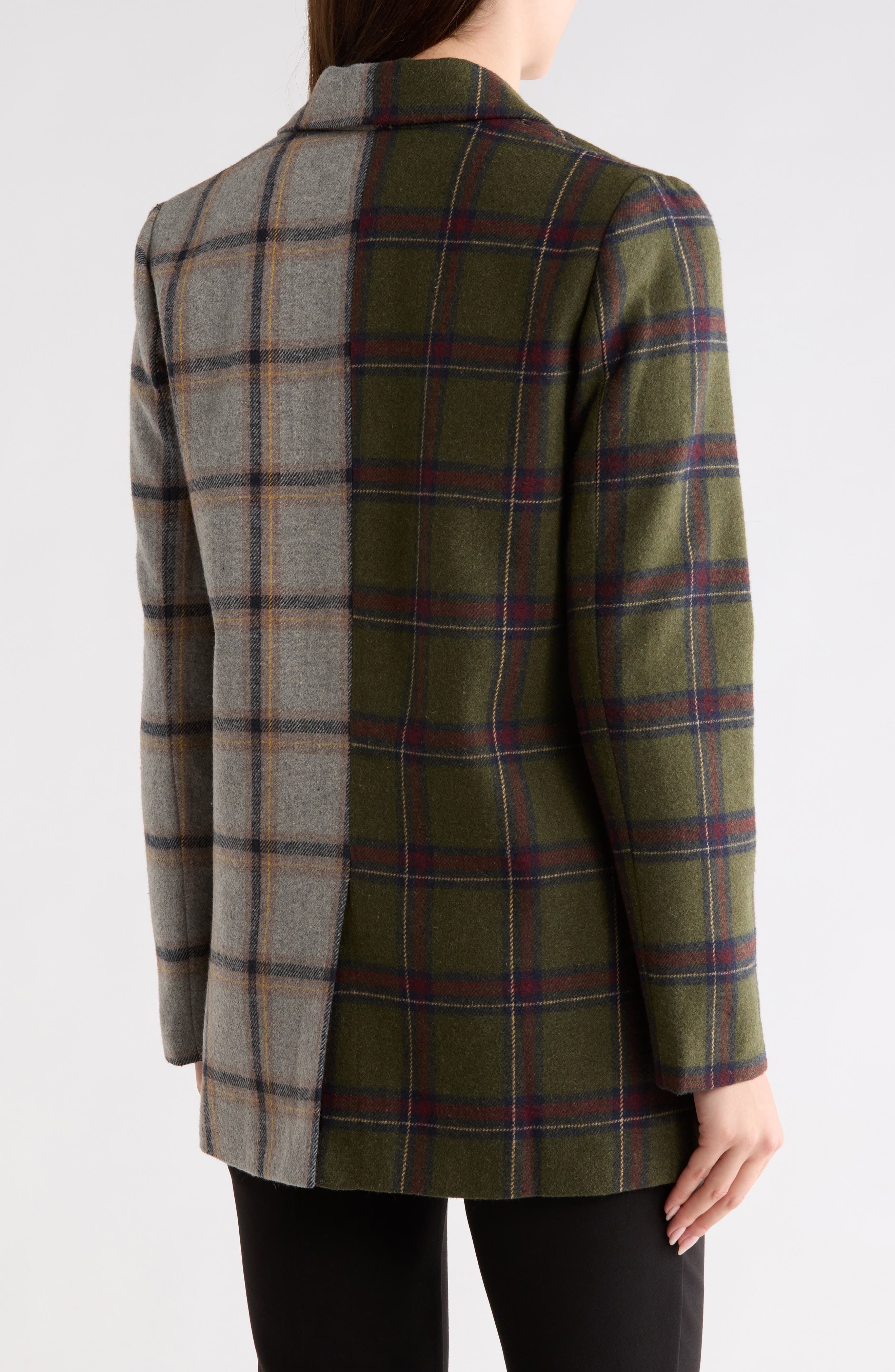 Meg Contrast Plaid Coat - image 2