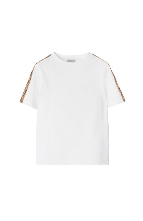 Check Trim Cotton T-shirt