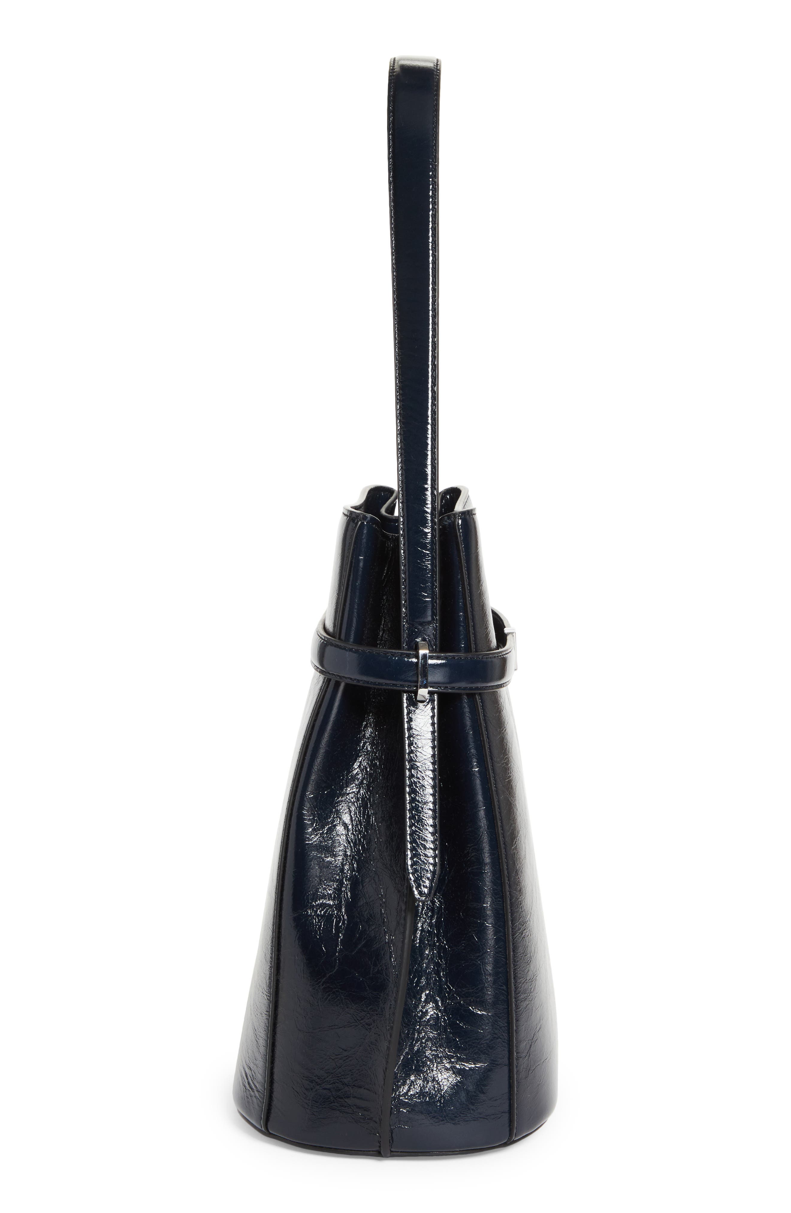TOTEME Belted Leather Bucket Shoulder Bag, Alternate, color, 