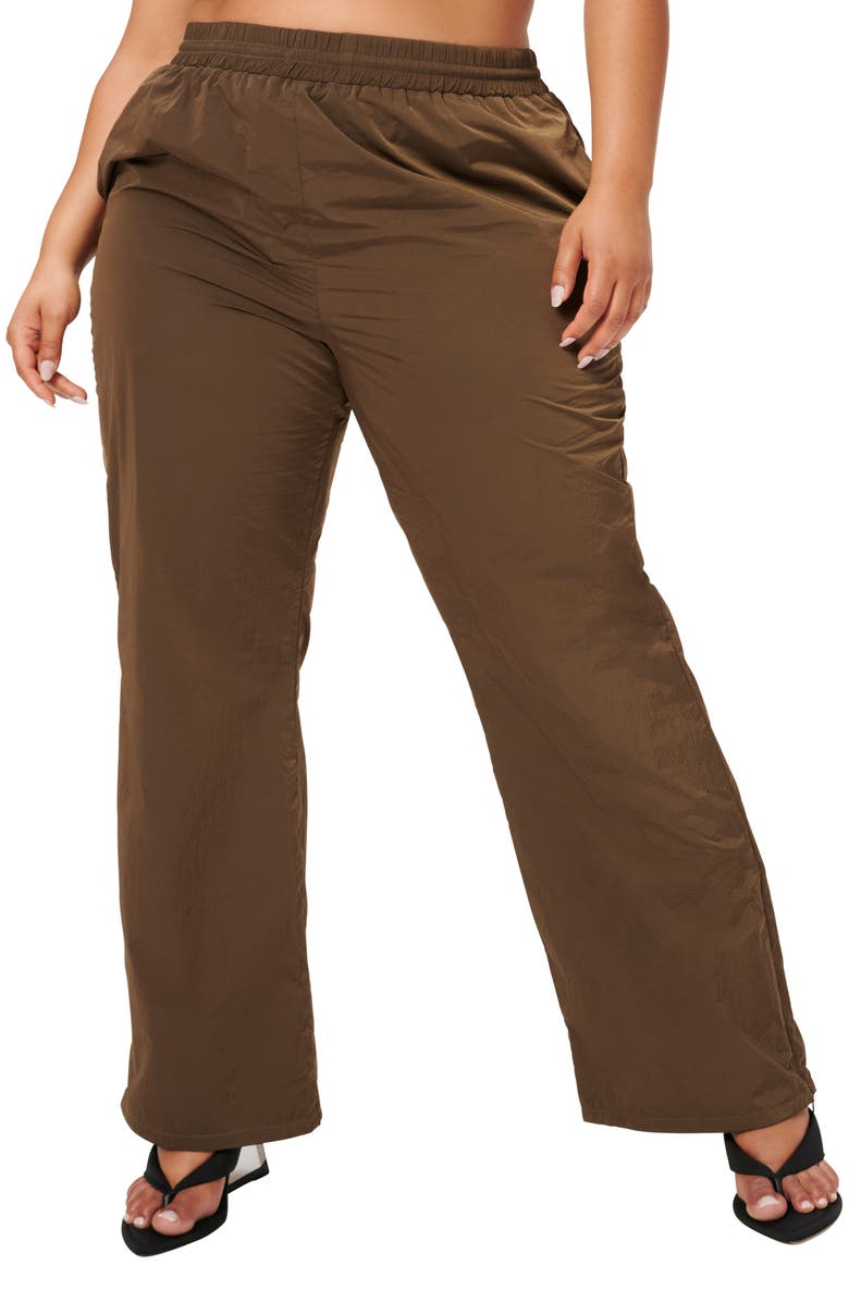 Good American Wide Leg Track Pants, Alternate, color, 