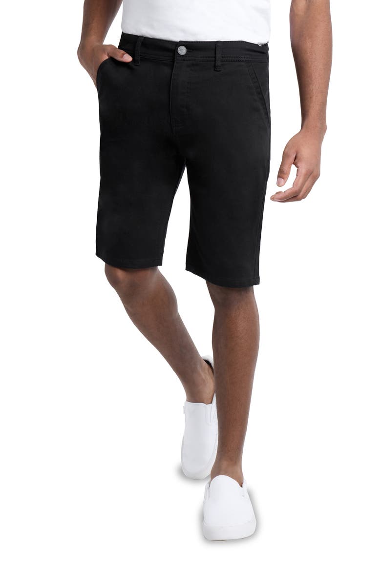 Flat Front Chino Shorts, Alternate, color, BLACK