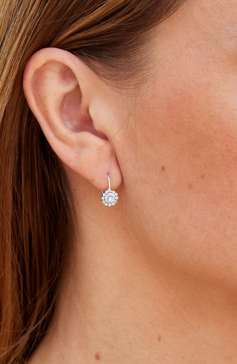 SAVVY CIE JEWELS CZ Medallion Drop Earrings, Alternate, color, White