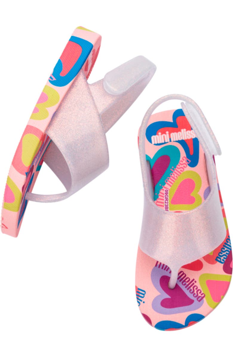 Mini Melissa Kids' Slingback Sandal, Alternate, color, Pink/ Glitter
