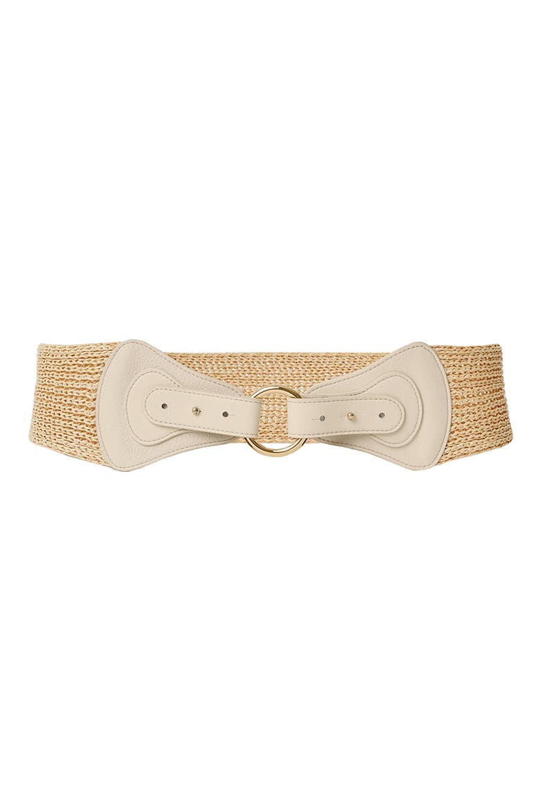 Willa Leather & Straw Belt, Main, color, LATTE GOLD