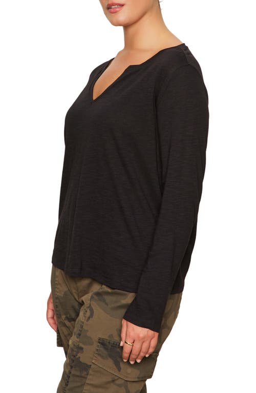 Sanctuary Perfect Notch Print Long Sleeve T-shirt In Black