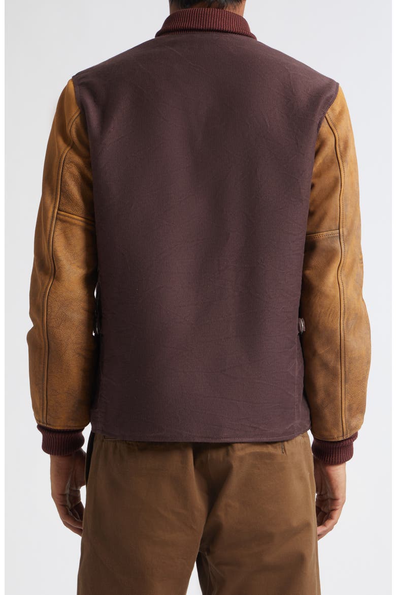 Hendee Mixed Media Varsity Jacket, Alternate, color, VINTAGE BURGUNDY