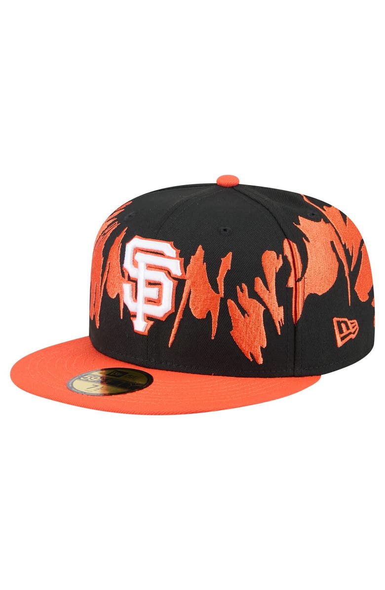 New Era Men's New Era Black/Orange San Francisco Giants Retro Pattern 59FIFTY Fitted Hat, Alternate, color, Black