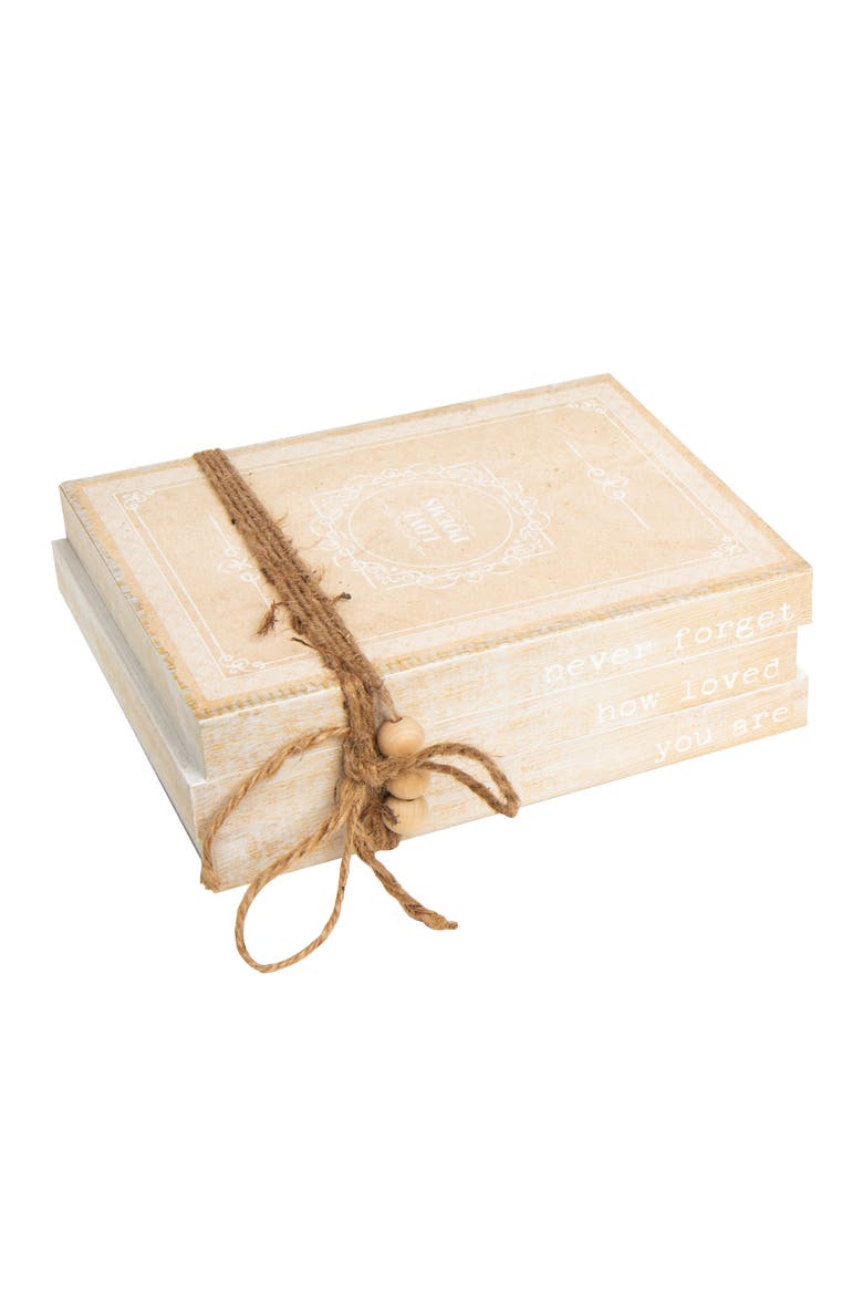 White Poems Book Stack Table Decoration, Main, color, White