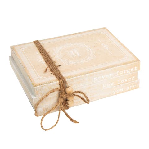 White Poems Book Stack Table Decoration
