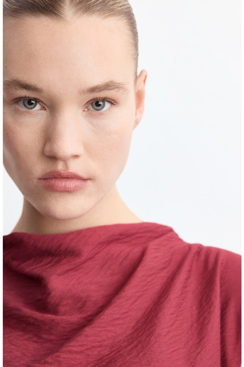 Asymmetric Minidress, Alternate, color, MAROON