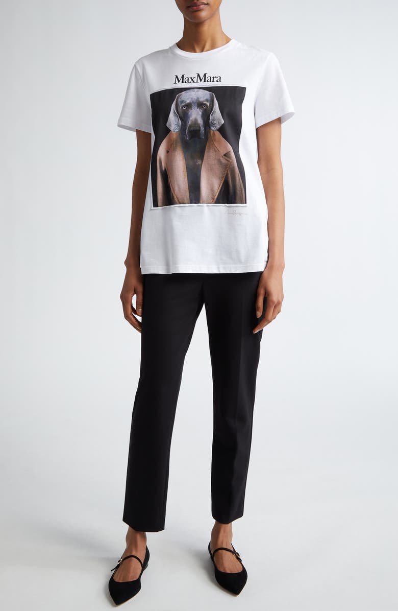 Max Mara Pegno Slim Fit Jersey Ankle Pants, Alternate, color, Black