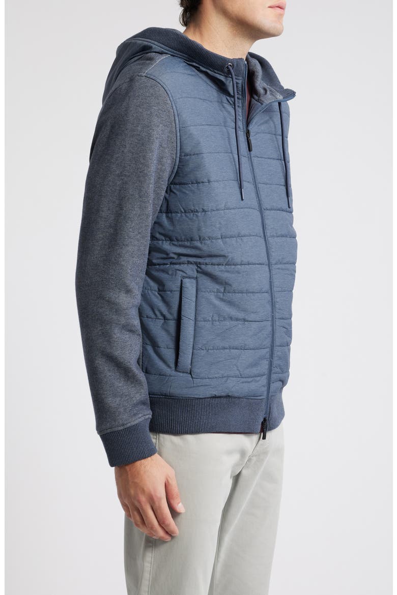 Cowandame Mixed Media Quilted Jacket, Alternate, color, NAVY