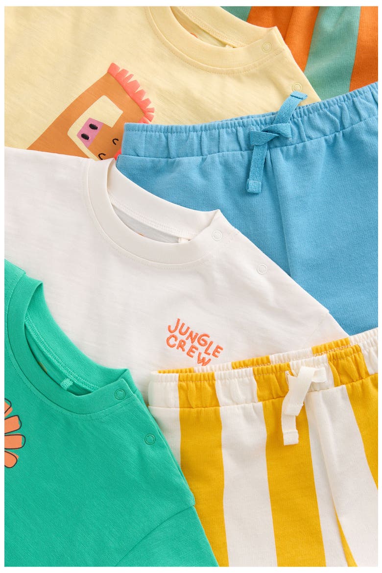 6-Pack Bright Graphic T-Shirts & Assorted Shorts Set, Alternate, color, GREEN