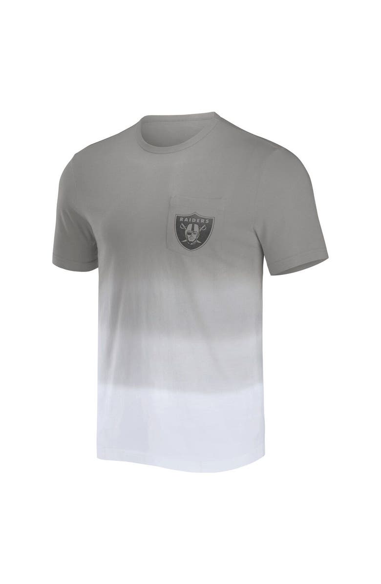 NFL X DARIUS RUCKER Men's NFL x Darius Rucker Collection by Fanatics Silver/White Las Vegas Raiders Dip Dye Pocket T-Shirt, Alternate, color, Silver