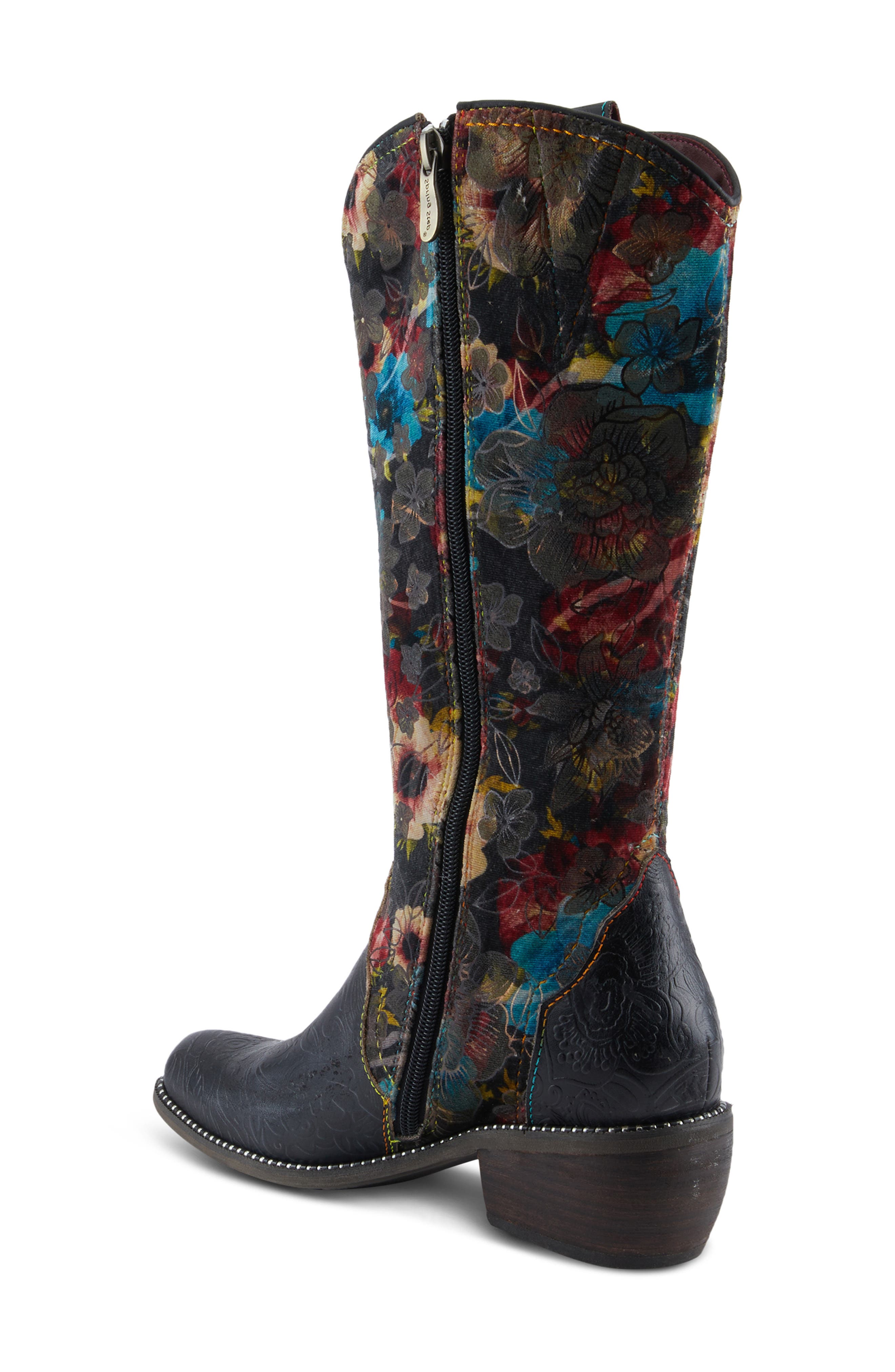 L'Artiste by Spring Step Rodeoqueen Knee High Western Boot, Alternate, color, Black Multi