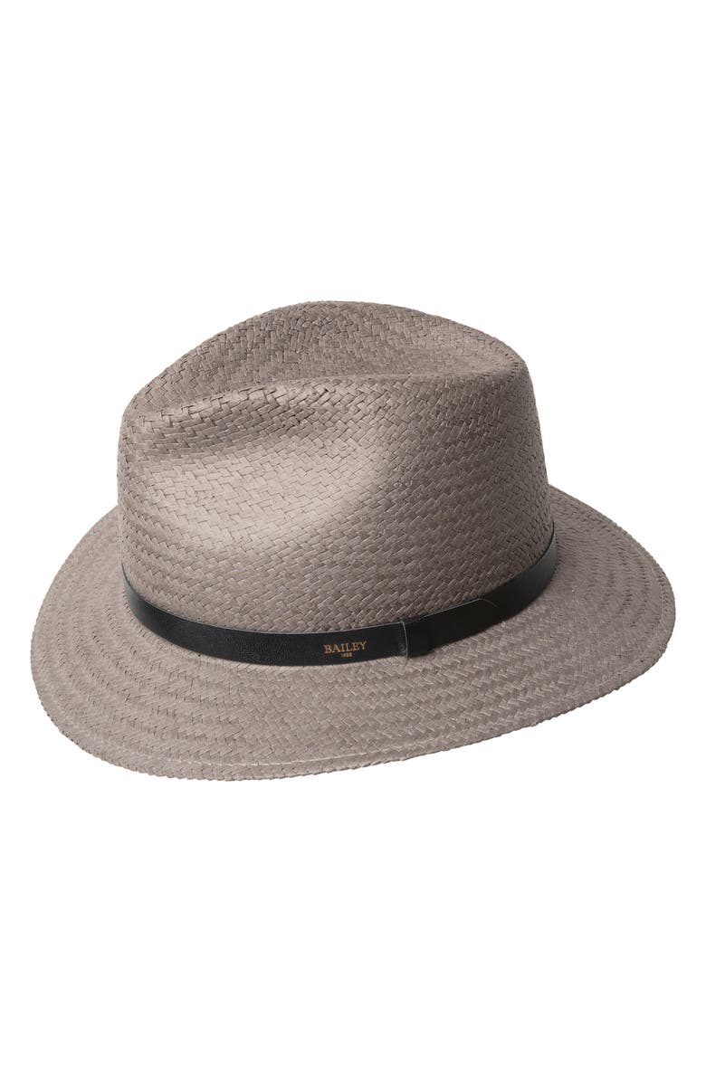 Bailey Azure Sun Water Repellent Woven Fedora, Main, color, Graphite