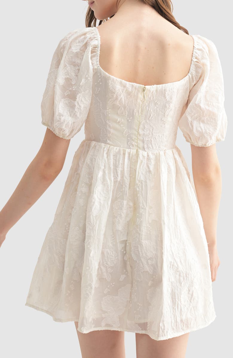 Lush Corset Puff Sleeve Minidress, Alternate, color, Cream