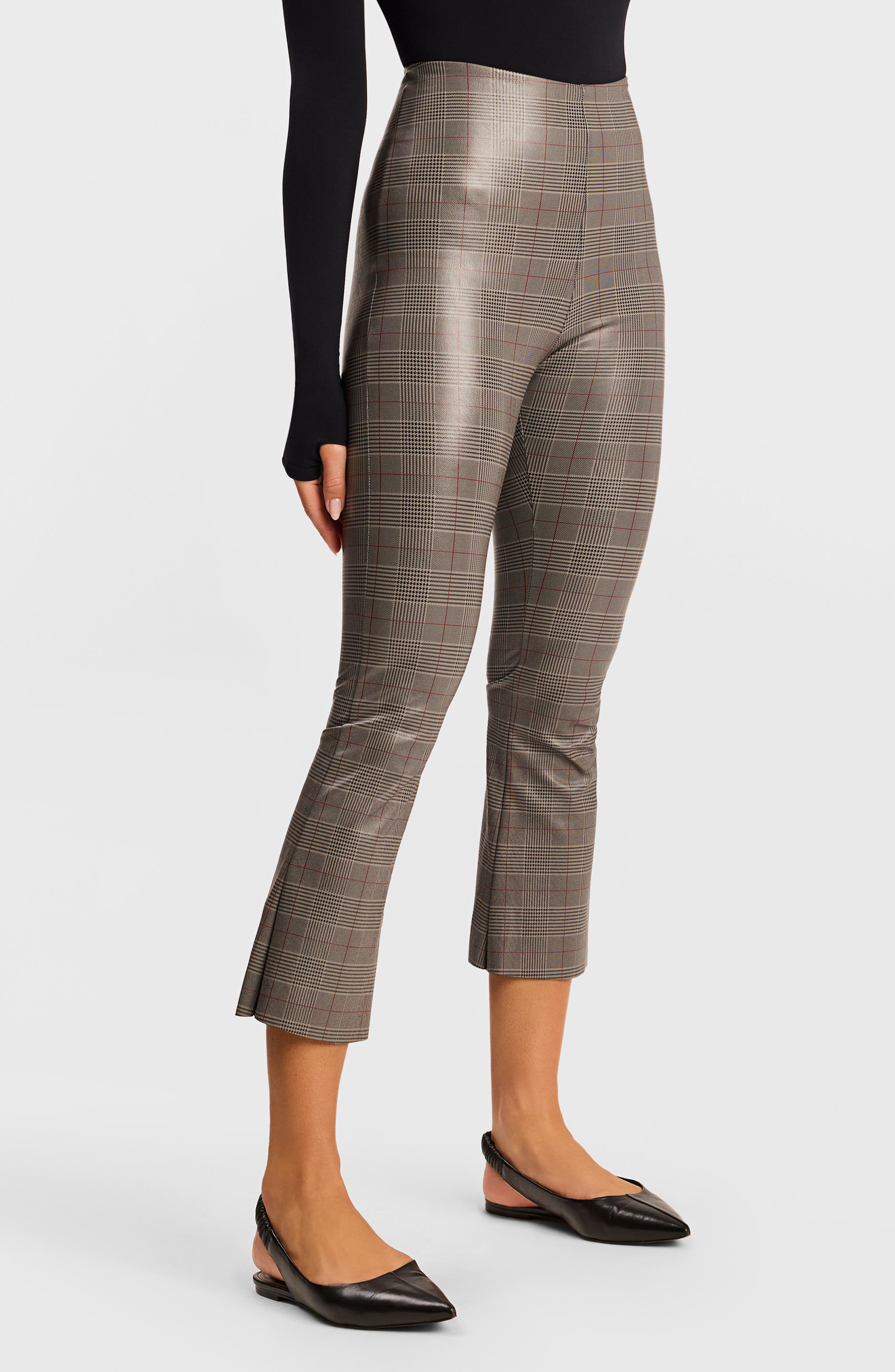 Commando Plaid Faux Leather Crop Pants