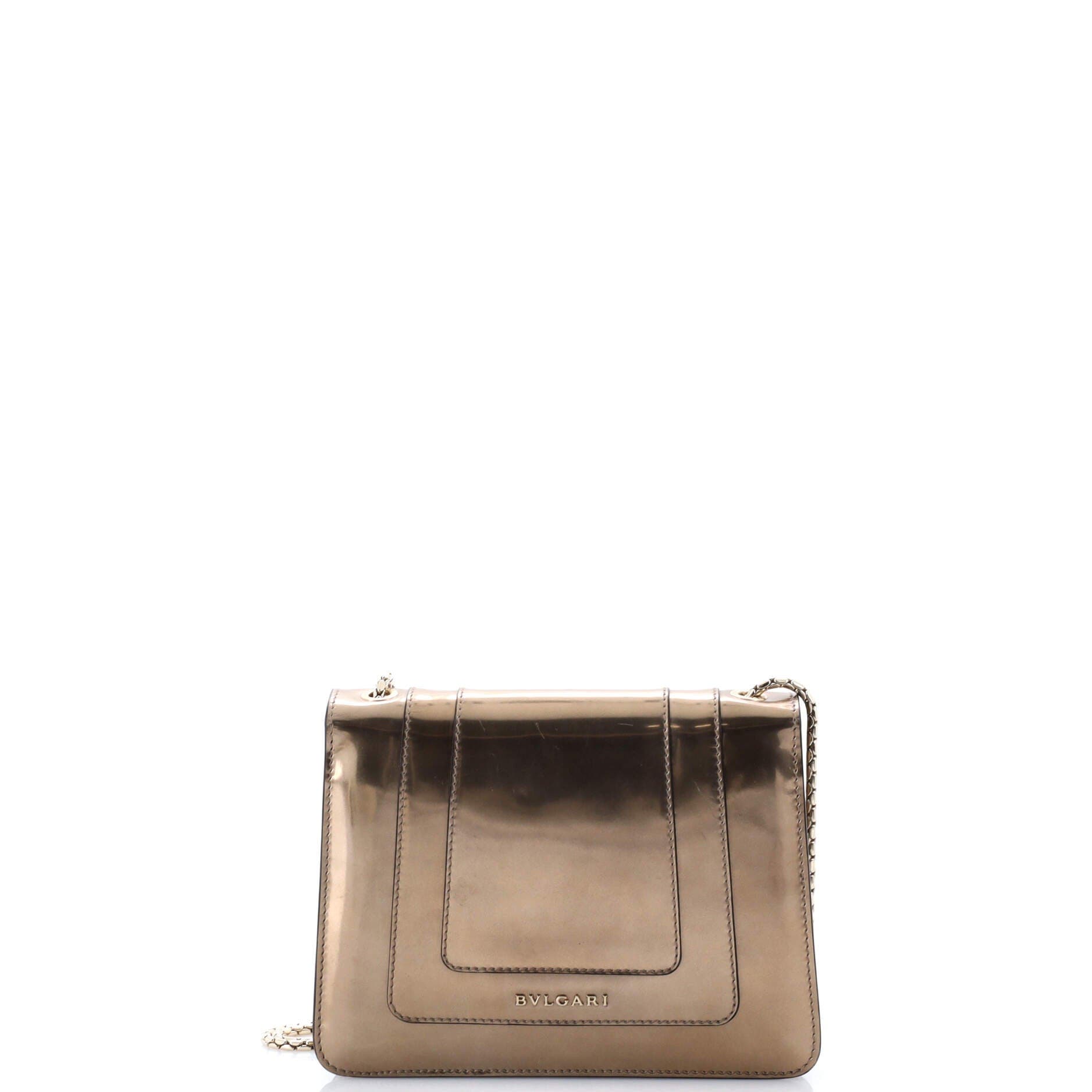 Serpenti Forever Square Shoulder Bag Metallic Leather Small, Alternate, color, Metallic Gold