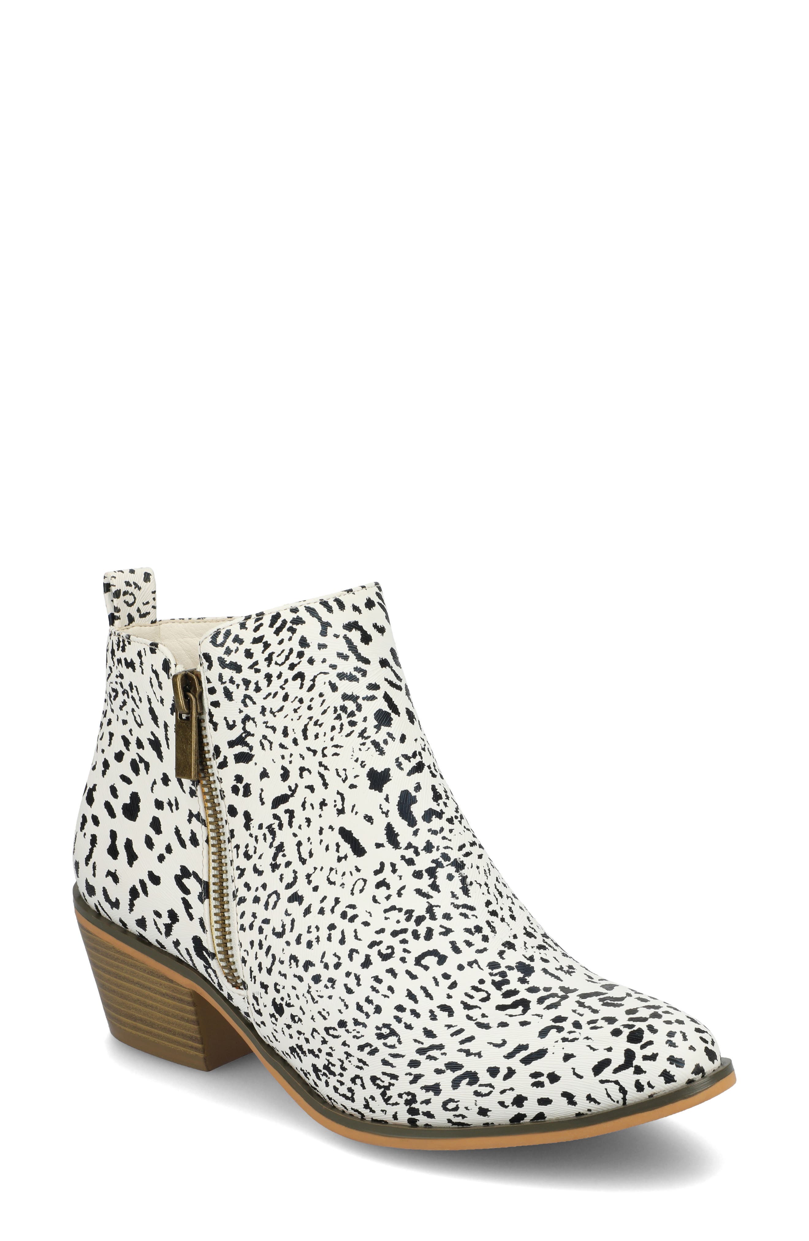 Journee Collection JOURNEE Rebel Side Zip Bootie, Main, color, Animal