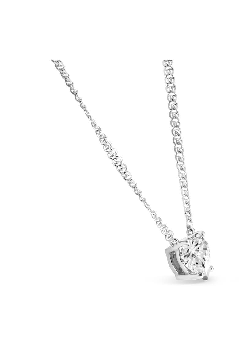 Certified 3Ct Heart Solitaire Diamond Pendant Necklace 14k Gold Lab Grown, Alternate, color, 14k White Gold