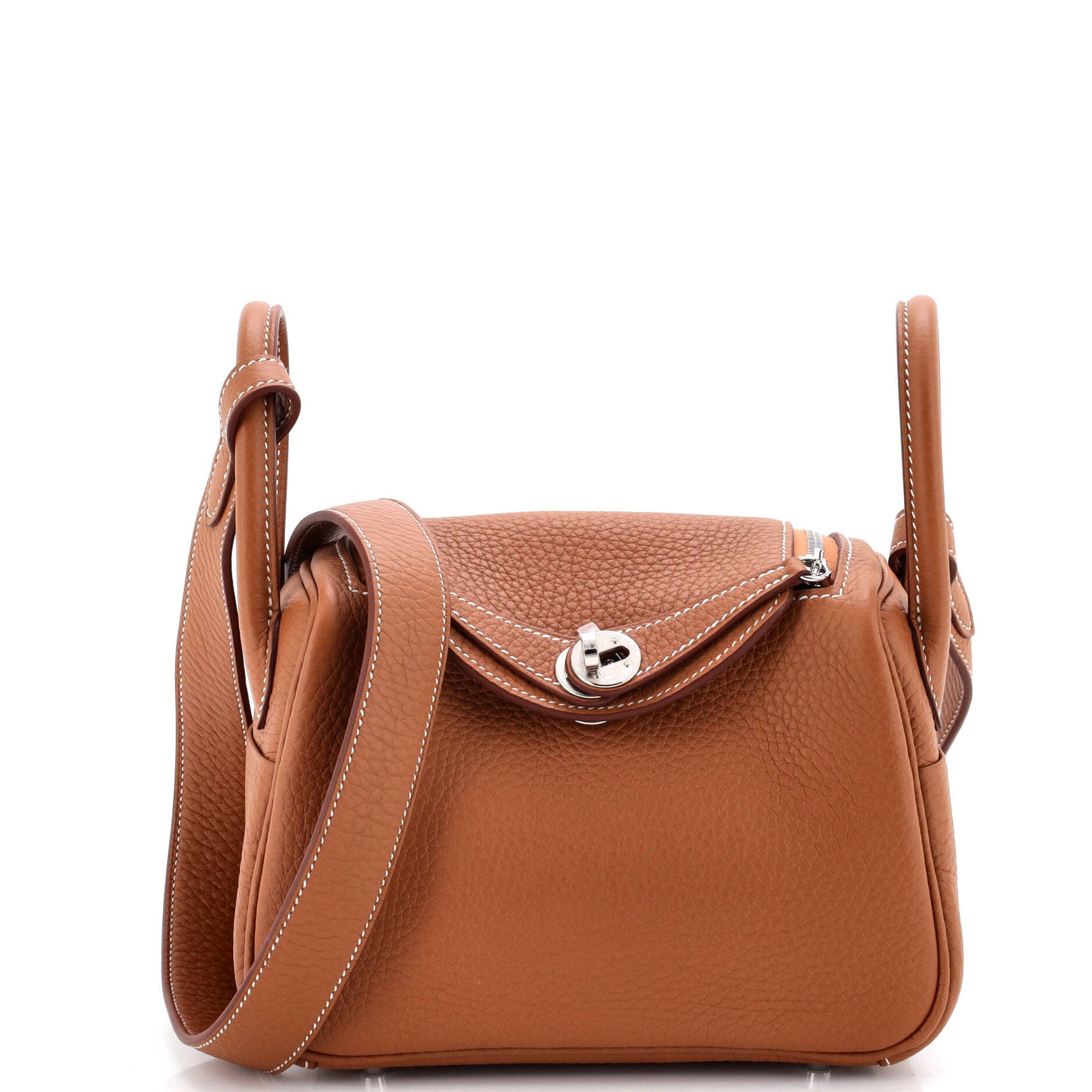 Pre-Owned Hermes Lindy Bag Clemence Mini, Main, color, Gold