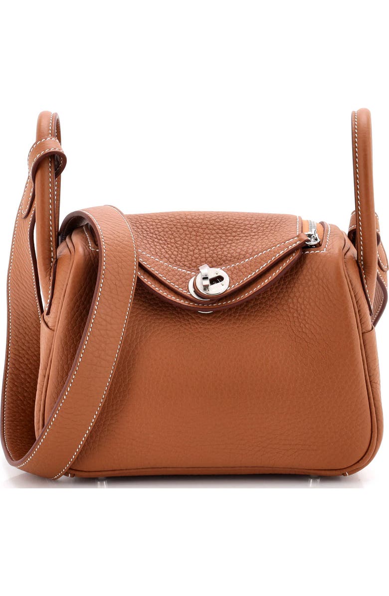 Pre-Owned Hermes Lindy Bag Clemence Mini, Main, color, Gold