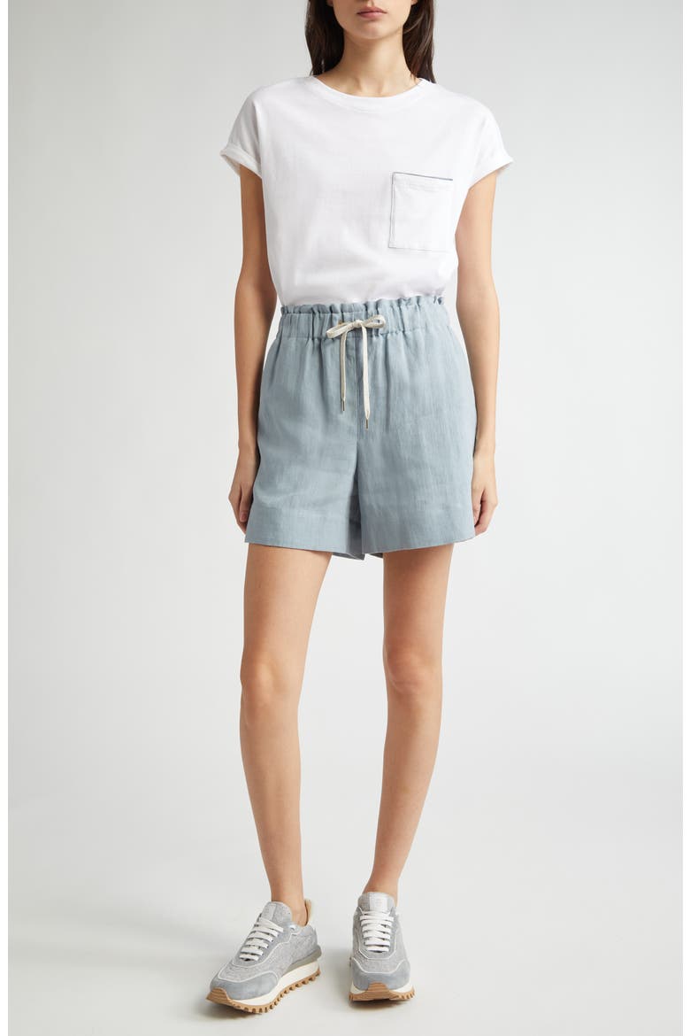 Drawstring Linen Shorts, Alternate, color, DUST