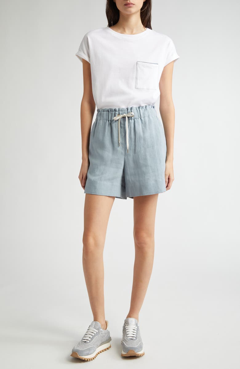 Eleventy Drawstring Linen Shorts, Alternate, color, 