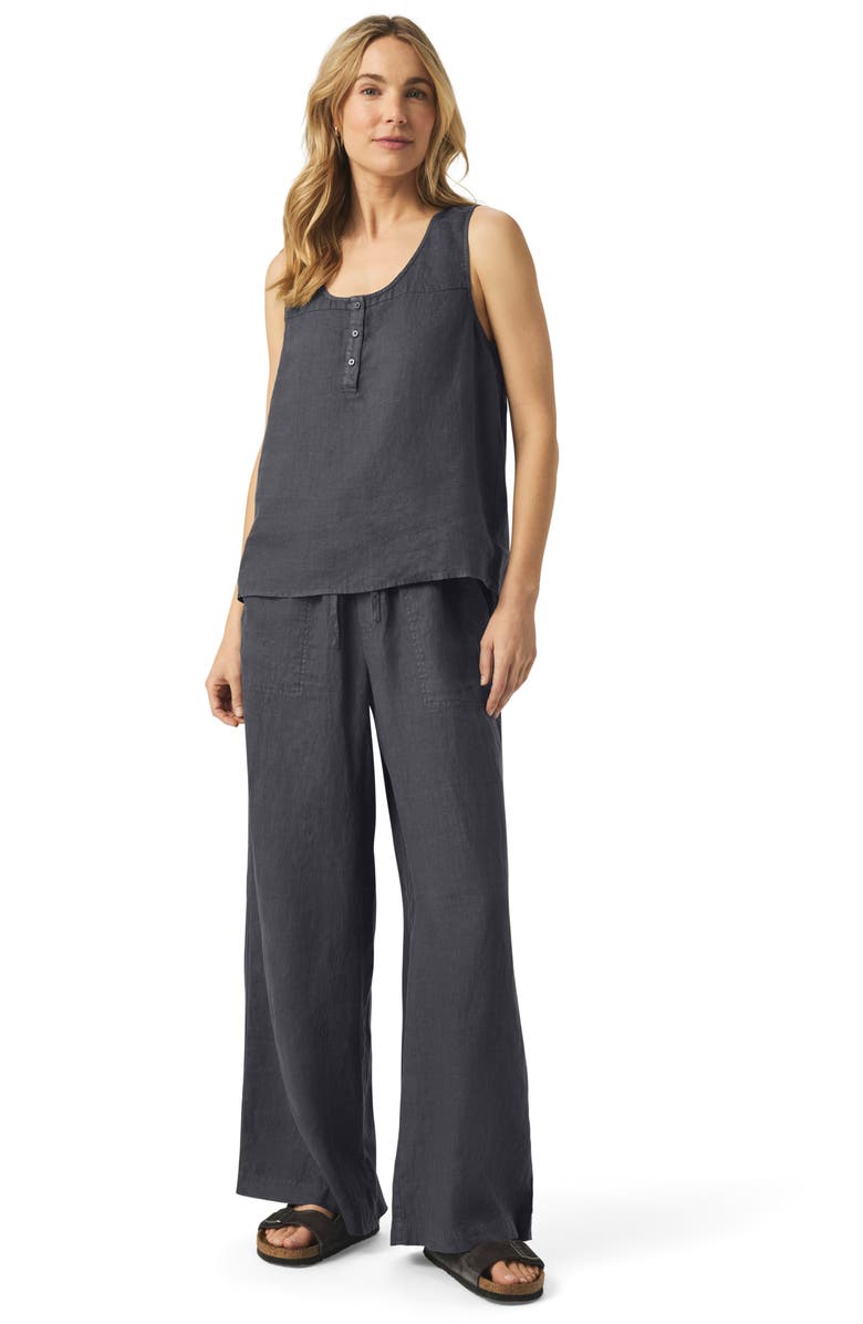Splendid Stella Linen Drawstring Pants, Alternate, color, Ink