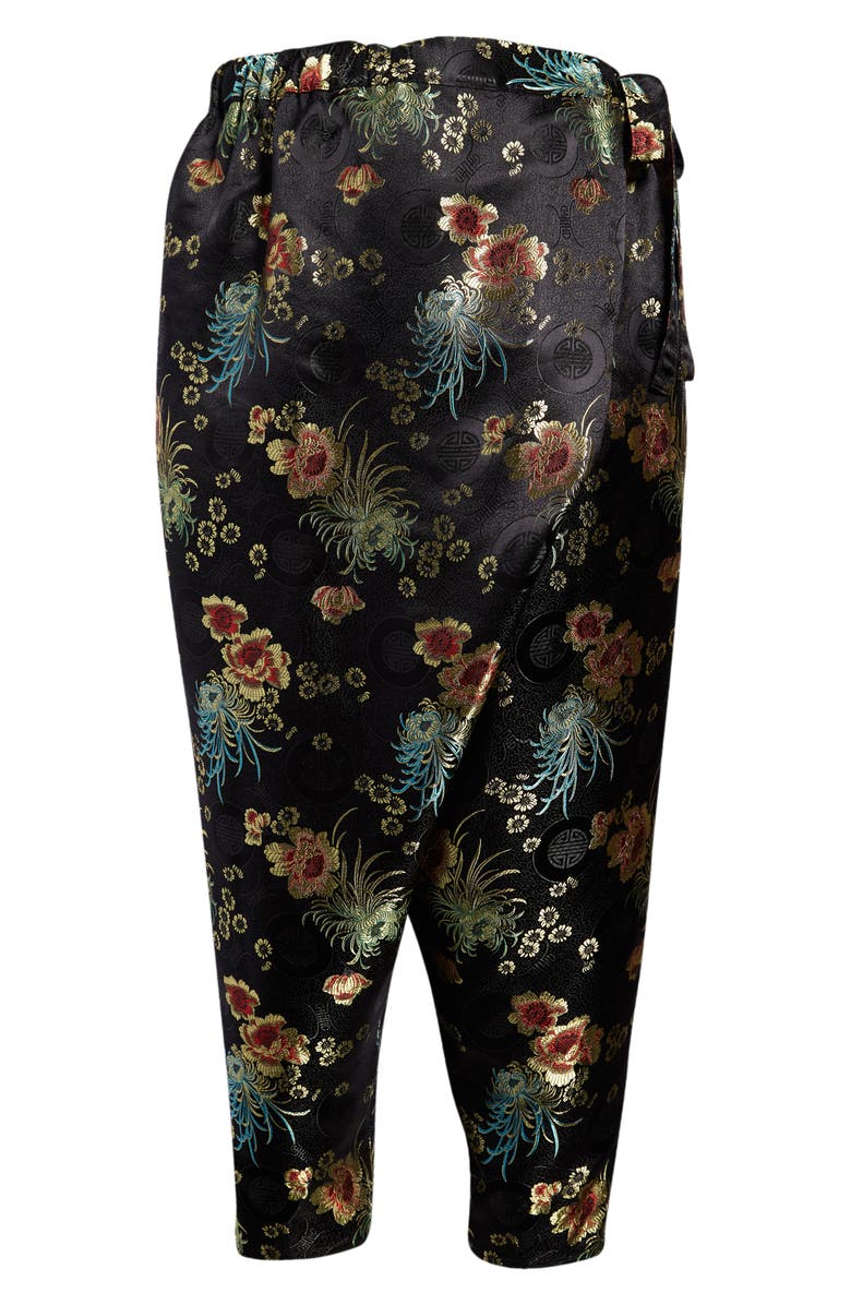 Junya Watanabe Floral Brocade Drop Crotch Wrap Pants, Main, color,