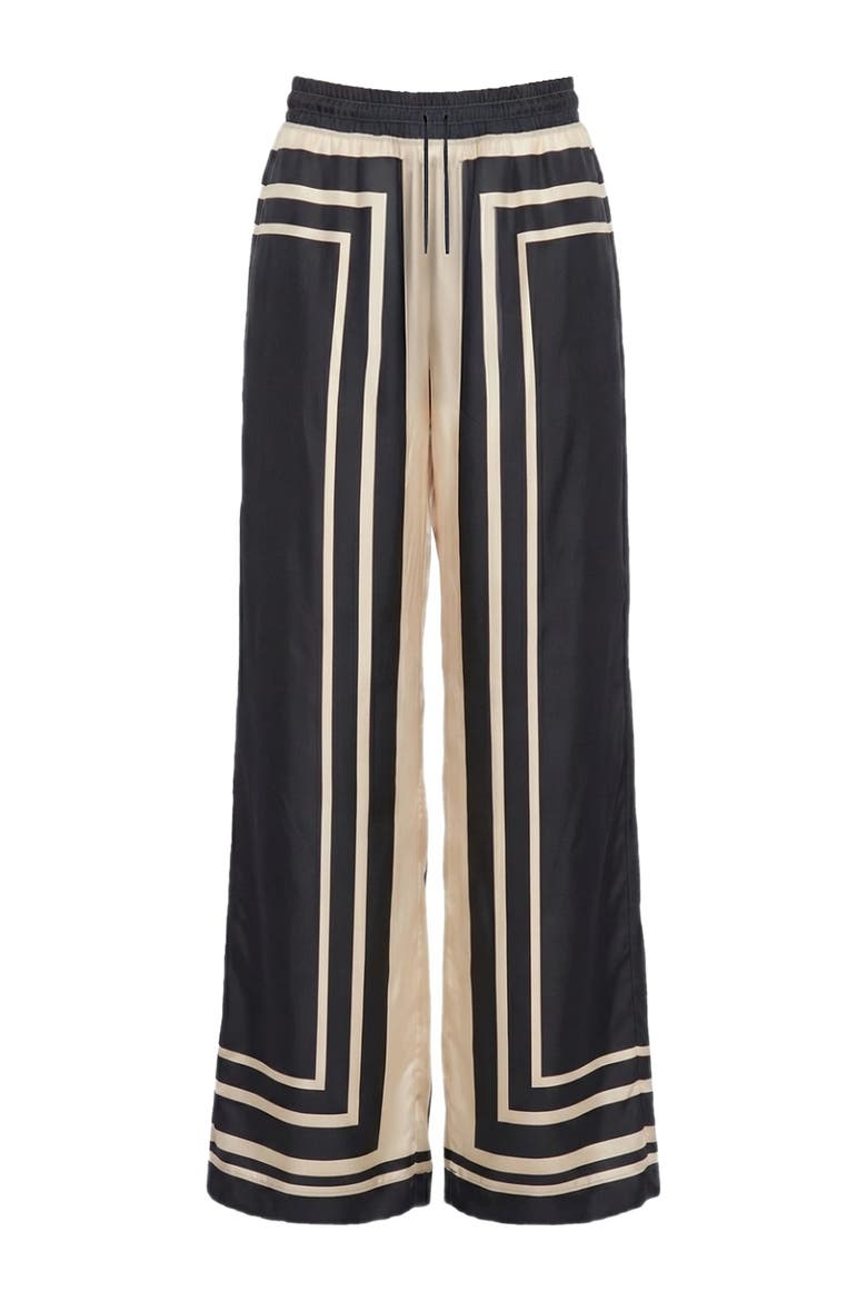 Sandra Print Pant, Alternate, color, Black Ivory Scarf Print