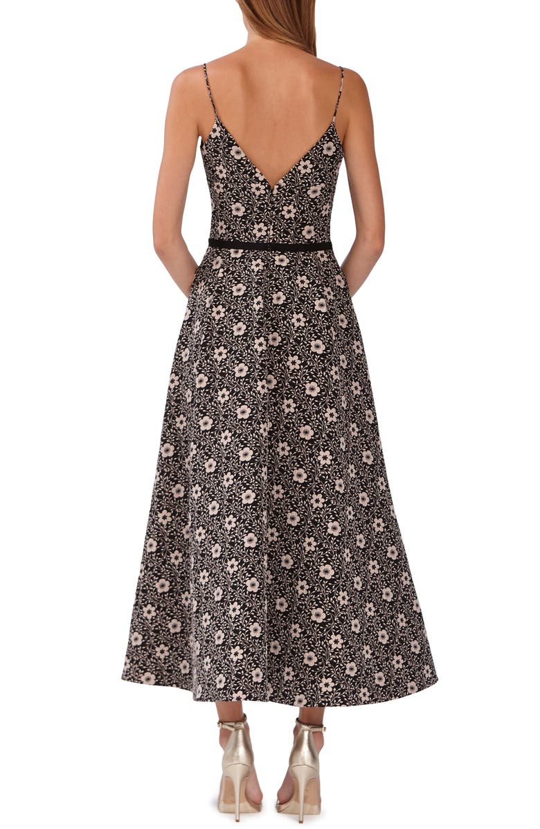 ML Monique Lhuillier Floral Jacquard Evening Dress, Alternate, color, 