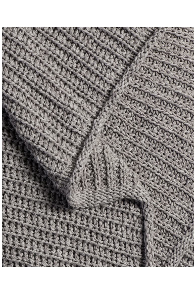 Marled Cotton Throw Blanket, Alternate, color, PEBBLE