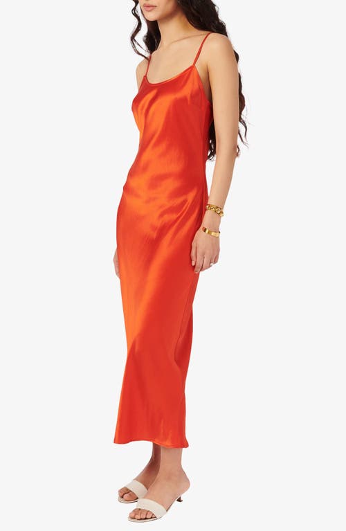 Cami Nyc Pomona Satin Midi Slipdress In Red