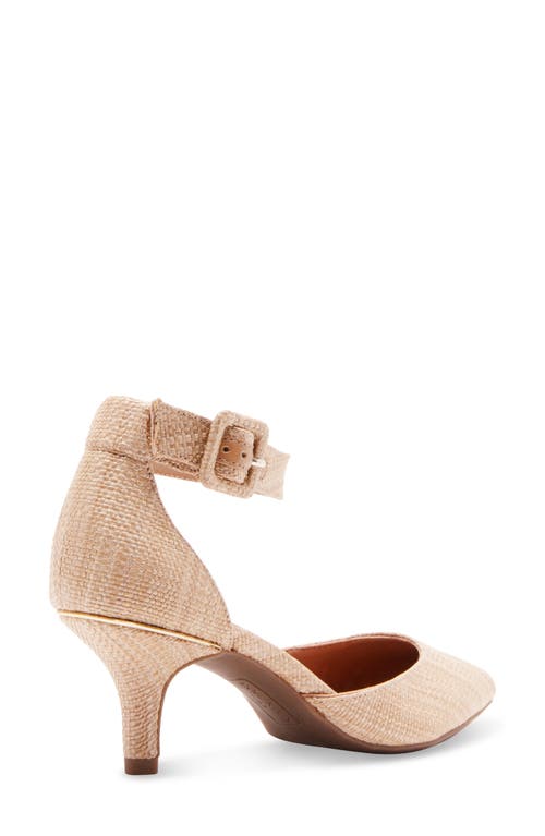 Anne Klein Fabulist Ankle Strap Pointed Toe Pump In Raffia
