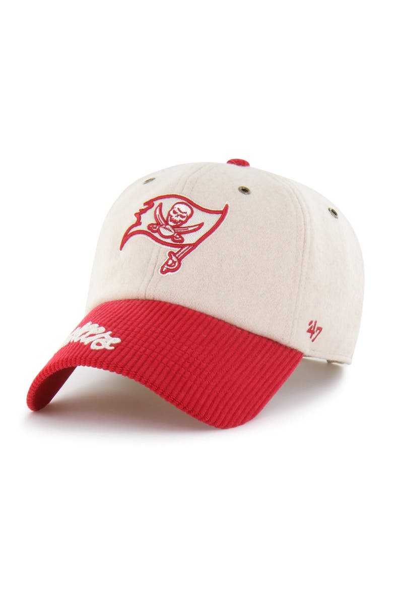 Women's '47 Natural/Red Tampa Bay Buccaneers Rope Script Clean Up Adjustable Hat, Alternate, color, Natural