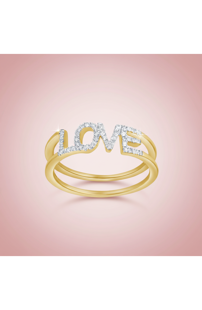 LuvMyJewelry Amorra 0.15 Cts Natural Diamond LOVE 14K Gold Ring, Alternate, color, 14K Yellow Gold