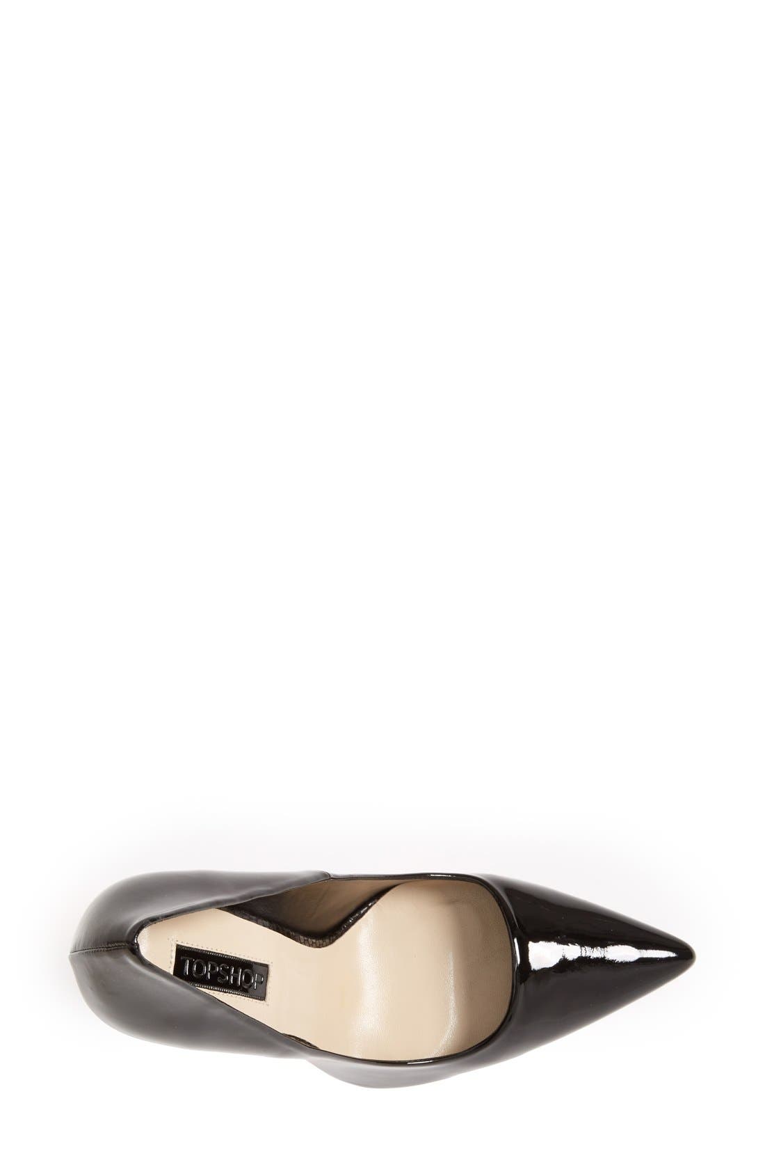 'Gallop' Patent Pointy Toe Pump, Alternate, color, BLACK