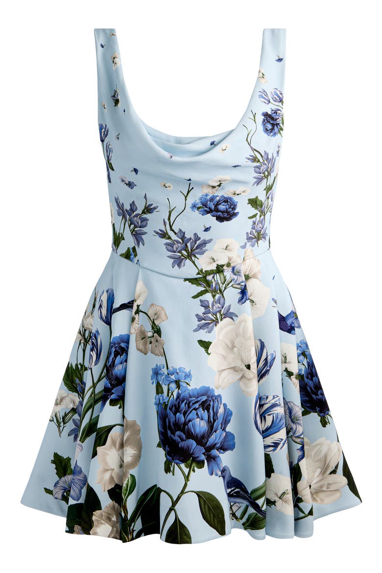 Estrella Draped Flare Dress, Alternate, color, FLY AWAY