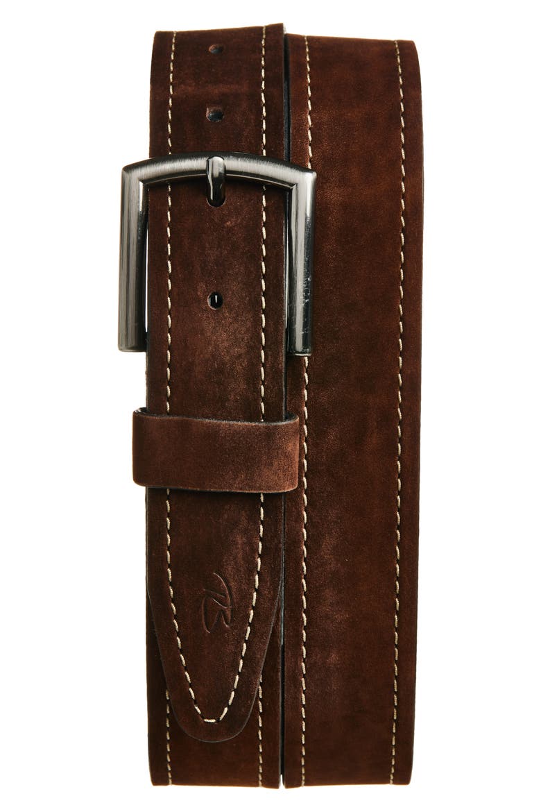 Avalanche Suede Belt, Main, color, CHOCOLATE