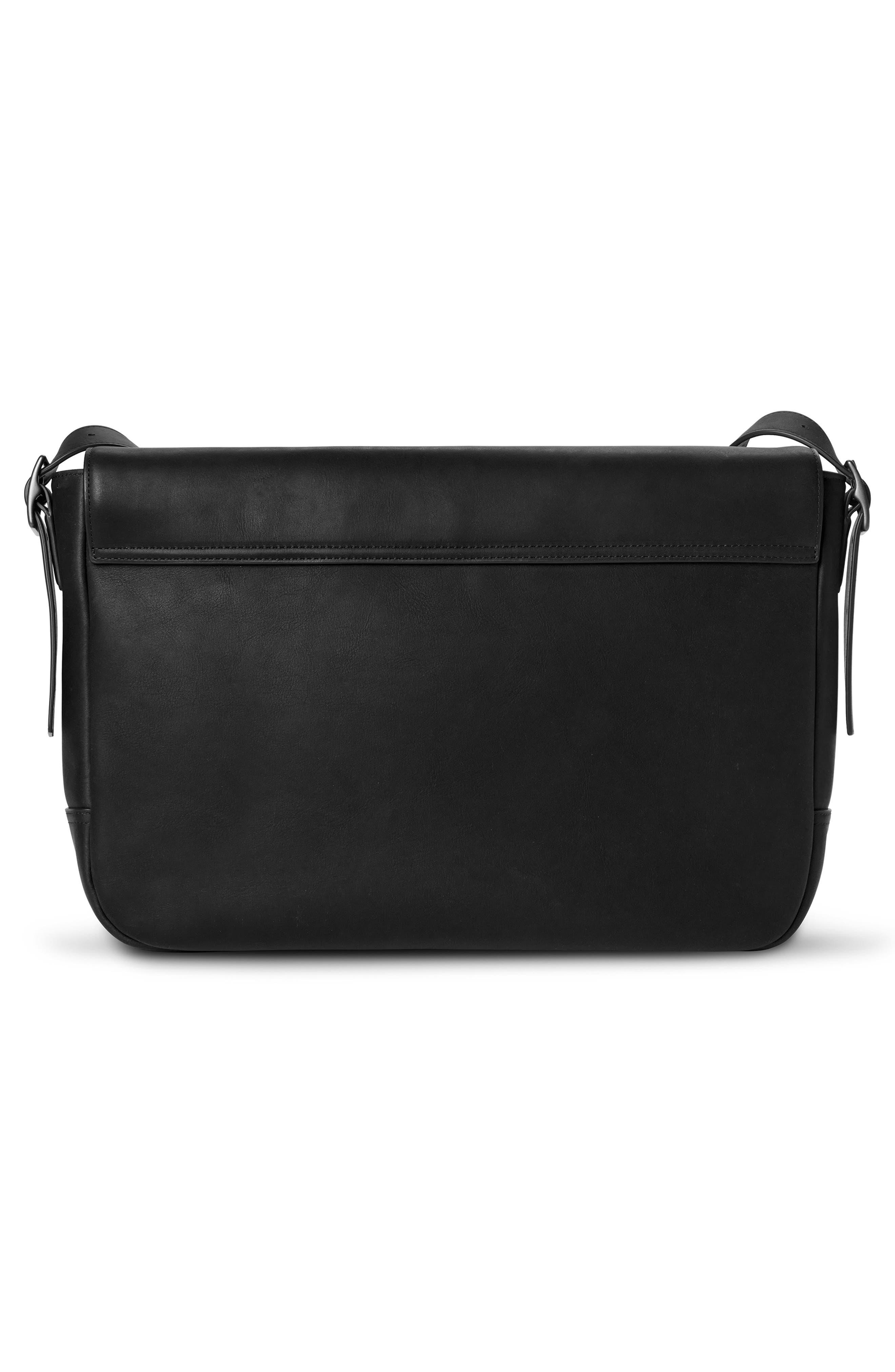 Shinola Runwell Leather Messenger Bag, Alternate, color, Black