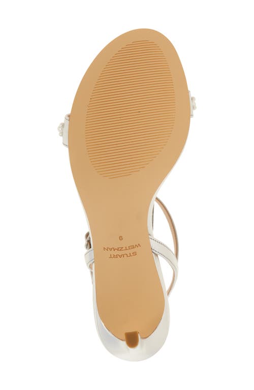 Stuart Weitzman Dancer 75 Demipearl Sandal In Silver