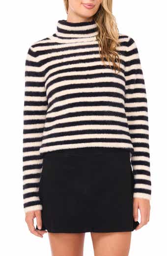 Vince Camuto Fuzzy Stripe Sweater