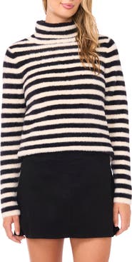 Vince Camuto Fuzzy Stripe Sweater