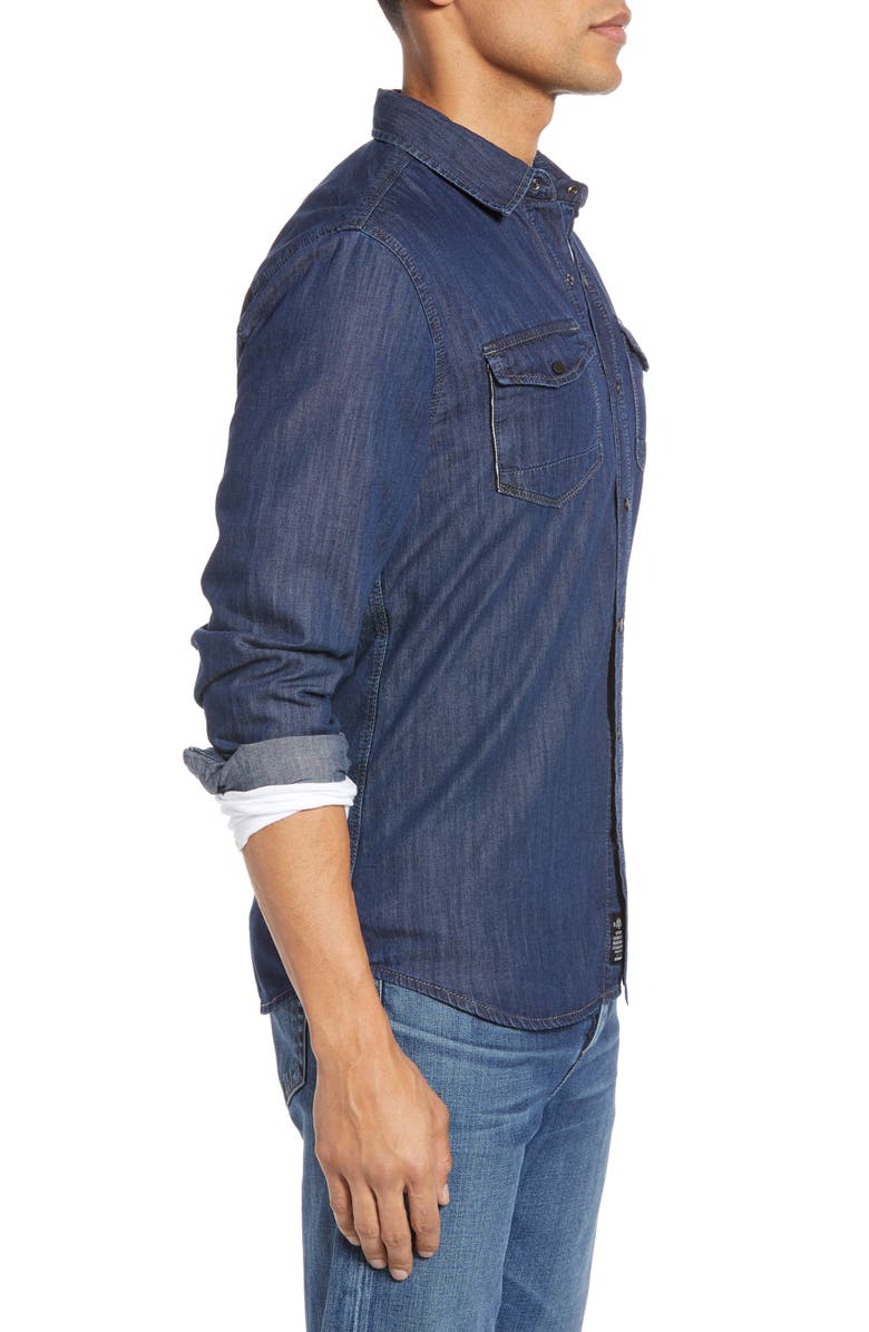 Mavi Jeans Rio Deep Brushed Denim Shirt, Alternate, color, 