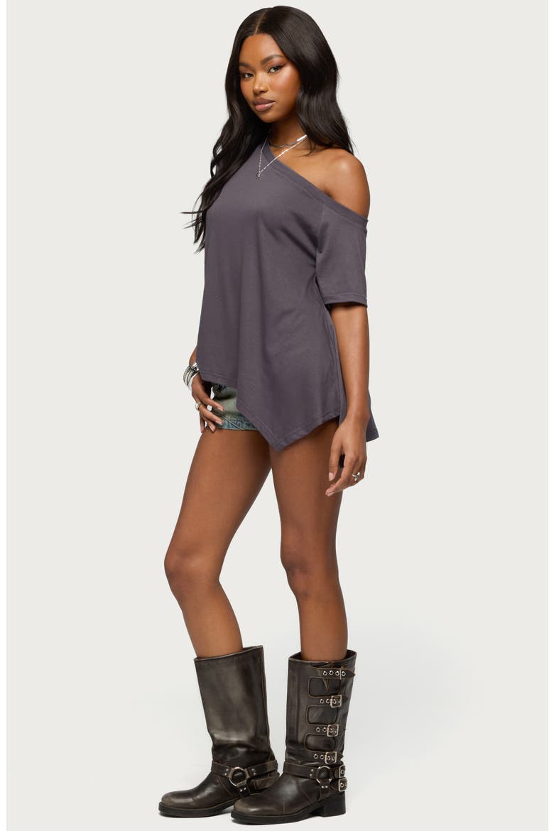 Josy One-Shoulder Top, Alternate, color, DARK-GRAY