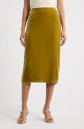 Reformation Helen Velvet Silk Blend Midi Skirt