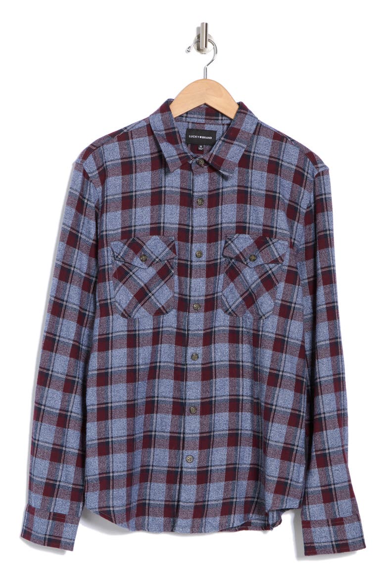 Grindle Plaid Button-Up Shirt, Alternate, color, RED BLUE MULTI