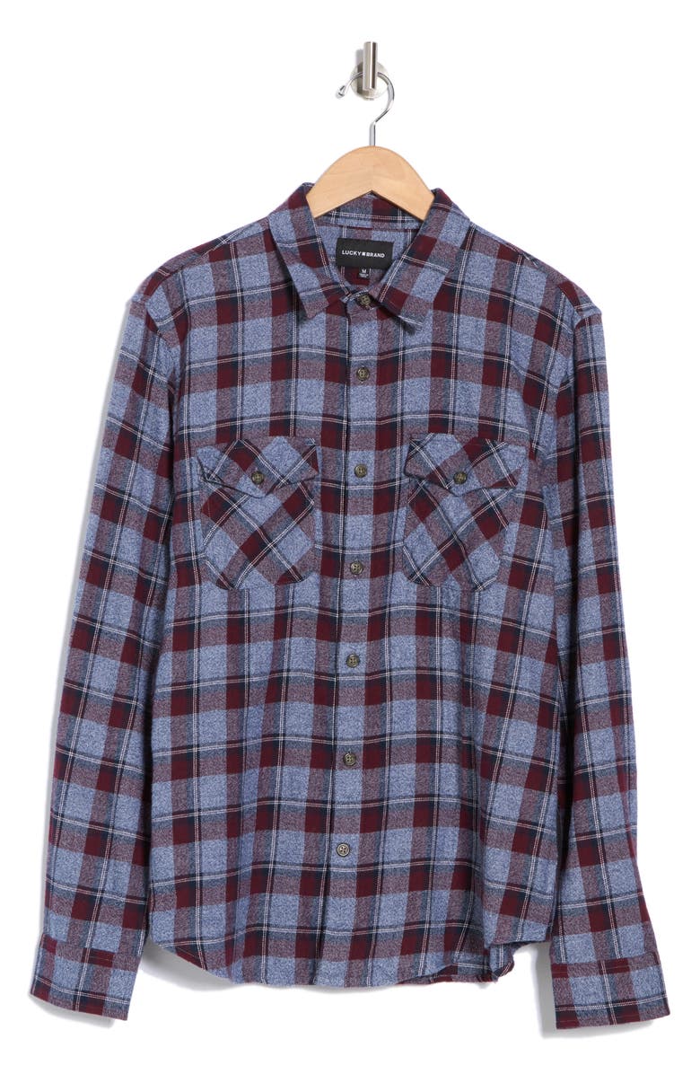 Lucky Brand Grindle Plaid Button-Up Shirt, Alternate, color, Red Blue Multi
